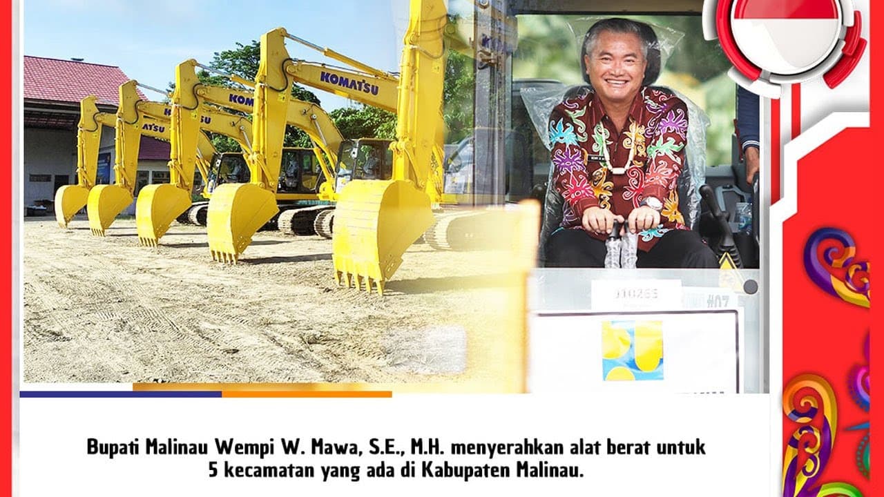 Bupati Malinau Serahkan Alat Berat Untuk 5 Kecamatan